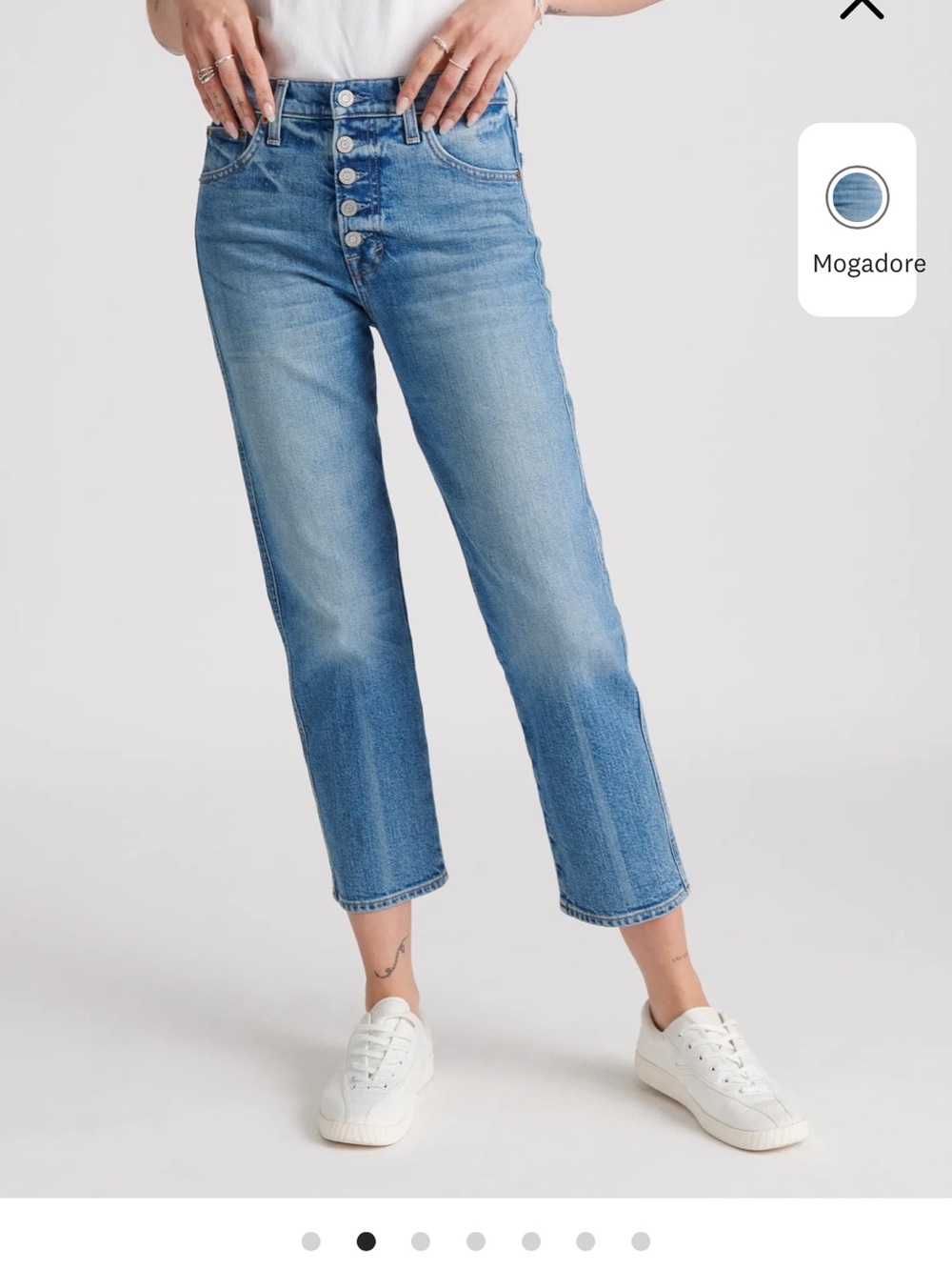 Lucky Brand Light Blue High-Rise Button-Fly Cropped Jeans